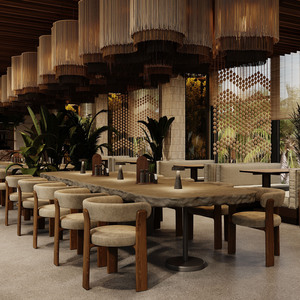 Design de restaurant de luxe, mobilier de salle à manger sur mesure de haute qualité, comptoir d'accueil pour restaurants, décoration de restaurants - Product Image 3