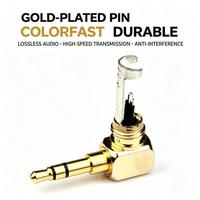 Prise jack stéréo coudée à 90 degrés OEM 3,5 mm, plaquée or, boîtier métallique pour assemblage de câble audio casque et smartphone SINGO