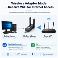 Tarjeta WiFi USB de 300Mbps, 2.4GHz / 5GHz, Doble Banda, Adaptador WiFi sin Controlador, Receptor de Tarjeta de Red