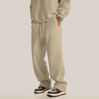 Pantalon en Polaire Épais à Jambe Droite pour Homme, de Couleur Unie, Ample, Décontracté, Grande Taille, Unisexe, 345G