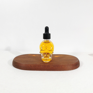 Custom Hot Design 1oz 30ml clear <strong>Skull</strong> Shaped <strong>Glass</strong> Essential Oil <strong>Bottle</strong> With Chosen Dropper - Product Image 1