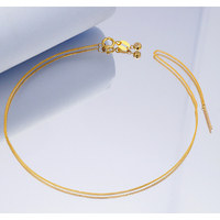 Bracelet chaîne blé ajustable 0,5 mm en or jaune 18 carats (AU750) avec perles coulissantes – Vente en gros pour fournisseurs de bijoux