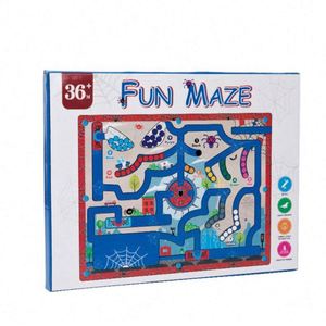Nouveau design créatif, jouet en bois Montessori pour enfants, jeu de perles magnétiques, araignée amusante, labyrinthe magnétique, puzzle pour garçons - Product Image 1