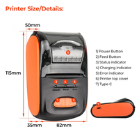 Printer Bluetooth Mini industri portabel termurah Printer penerimaan termal 58mm genggam