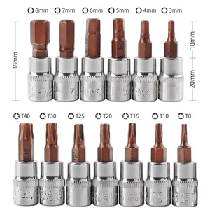 15 Pc Socket Set 1/4 In Drive <b>Torx</b> Chrome Plated For Automotive Repair - Product Image 3
