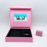 Superlier Caja de Video Digital de 7 Pulgadas con Pantalla LCD, Compatible con Formatos JPG/PNG/JPEG MP4, Música MP3 para Invitaciones de Boda