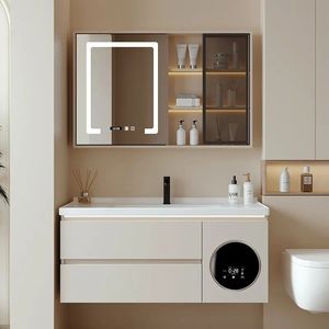 Mini <span class=keywords><strong>lavadora</strong></span> personalizada estilo crema, armario <span class=keywords><strong>de</strong></span> <span class=keywords><strong>baño</strong></span>, combinación inteligente, <span class=keywords><strong>lavabo</strong></span>, mesa <span class=keywords><strong>de</strong></span> mano, laca, superficie <span class=keywords><strong>de</strong></span> Panel <span class=keywords><strong>de</strong></span> puerta - Product Image 3