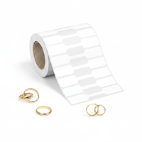 Etiquetas Adhesivas de Papel Impermeable Blanco para Joyería, Etiquetas de Precio en Rollo para Identificación de Precios de Collares y Pendientes