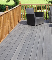Carreaux de terrasse en WPC à emboîtement durables et écologiques pour l'extérieur Revêtement de sol en teck co-extrudé en bois massif composite plastique imperméable
