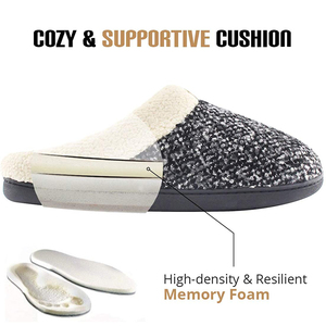 Cozy <strong>Wool</strong> Like Lining Memory Foam slip on Clog Indoor Outdoor Winter House <strong>Slipper</strong> for Men - Product Image 6