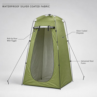 Tente de Douche et Toilettes Portable Pop-up pour la Confidentialité, Imperméable, Anti-UV, Revêtement Argenté, pour Camping en Plein Air, Camping-car, Plage, Chasse, Pêche