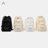 Auralux Personnalisé Logo Éco-Biodégradable Petit Sac en Coton à Cordon pour Emballage de Bijoux Pochette à Bijoux