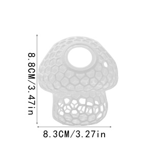 Cavités de cachette pour poissons et crevettes en forme de champignon imprimées en 3D, structure en nid d'abeille, entrée et sortie poreuses pour aquarium, micro-paysages - Product Image 3