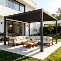 Pergola, pavillon, gazebo moderne en aluminium thermolaqué à lames orientables pour jardin extérieur, disponible en dimensions 3x3, 3x4, 4x3, 4x4, 4x5, 4x6, 6x3, 6x4, 6x5, 6x6m