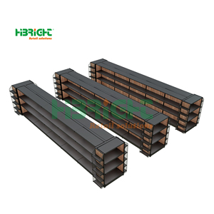 Tùy chỉnh sang trọng sắt kim loại <span class=keywords><strong>double</strong></span> side Gondola Kệ siêu thị kệ - Product Image 3