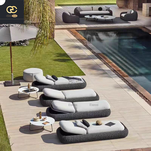 Mobilier de <span class=keywords><strong>jardin</strong></span> d'extérieur Nordic Rotin Tissé Imperméable Tissu de protection solaire Chaise longue <span class=keywords><strong>design</strong></span> villa - Product Image 6