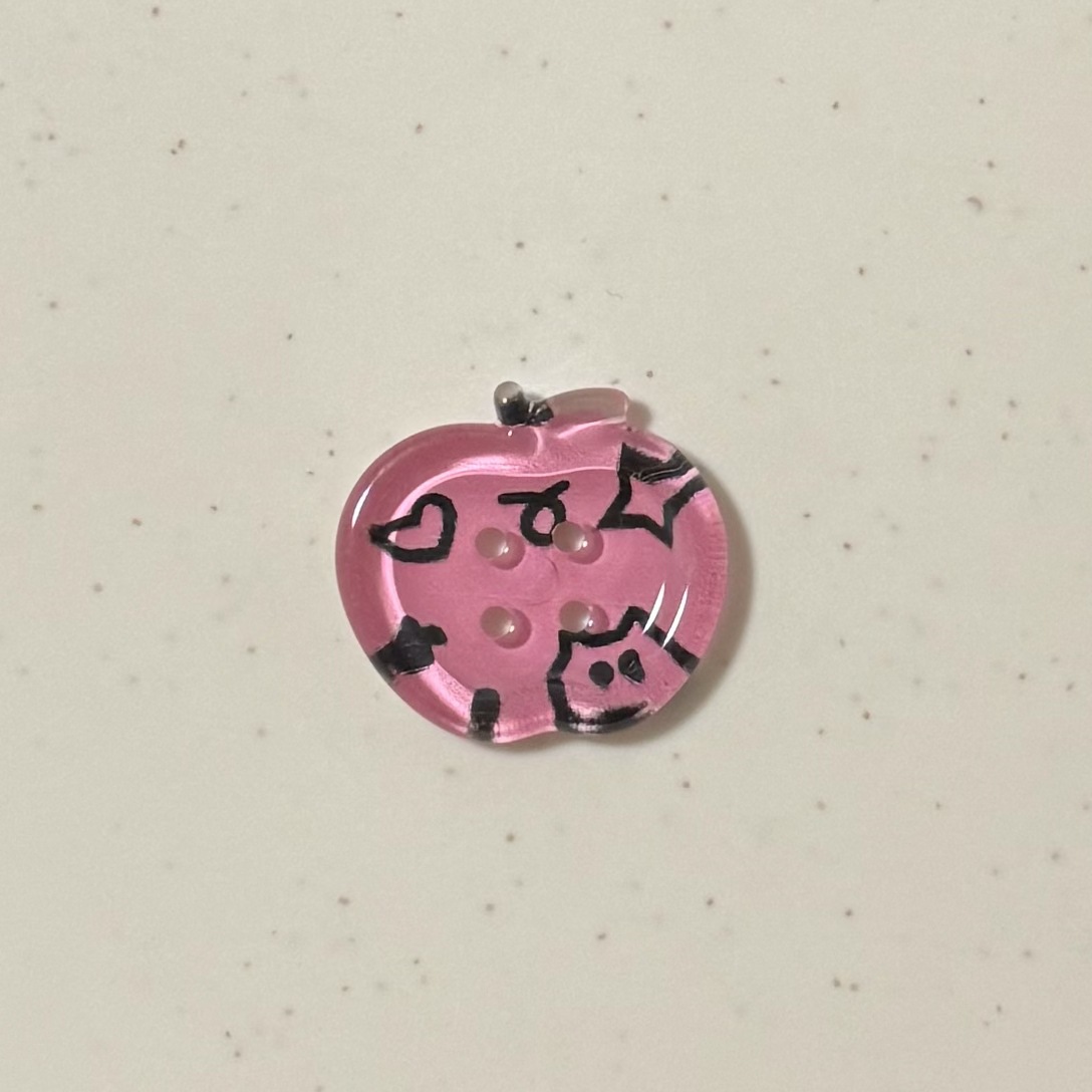Transparent apple buttons [dark pink]