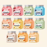 Gommage corporel exfoliant multi-effets personnalisable à la fraise, à l'avocat, à la noix de coco et à la mangue, gommage au sucre de fruits pour le corps et le visage 300 ml