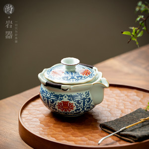 Chinese Style Lotus Scroll Teapot Porcelain With Lid Filter For Kung Fu <b>Tea</b> Set Home Office Use - Product Image 4