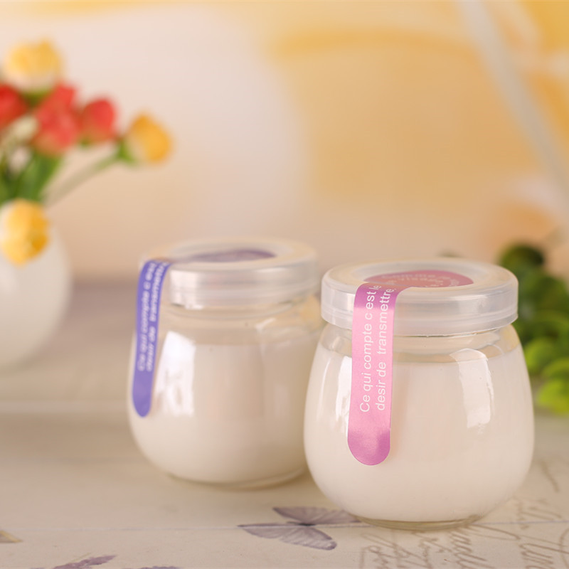 Wholesale 100ml 200ml 300ml Round Glass Mousse Pudding Yogurt Jam Jars With Plastic Cap