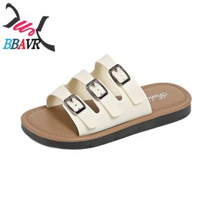 Discount Price PU Leather Upper Womens Non-slip Soft Bottom Flip Flops <b>slippers</b> for Women <b>Summer</b> - Product Image 2