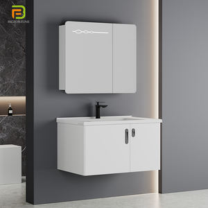 Vente en gros de meubles de salle de bain imperméables, vasques, meubles de salle de bain en PVC, miroir mural, armoire de salle de bain avec lavabo - Product Image 2