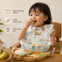MOMSBIB Lot de 20 bavoirs pour enfants en tissu non tissé, sans BPA, imperméables, anti-déversement et anti-salissures, pour l'alimentation, 13-36 mois
