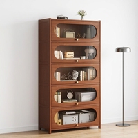 Bibliothèque murale moderne et minimaliste en bois sur mesure, anti-poussière, avec porte et grand rangement pour la maison, le bureau ou le salon