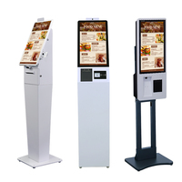 Kiosque de commande automatique à écran tactile de 21,5 pouces, terminal de paiement en libre-service pour restaurant avec scanner et imprimante thermique