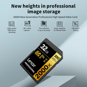 ขายดี การ์ดแท้ 2000X V90 8K 300MB/s 128GB 256GB แฟลชเมมโมรี่ สำหรับกล้องระดับมืออาชีพ การ์ด SD 2000X - Product Image 2