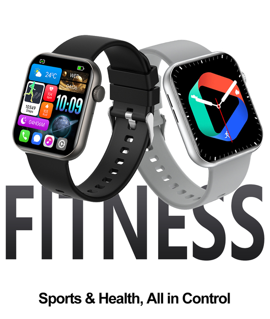 2026 Hot Sale Square Unisex Smart Watch IP67 Waterproof Music Player Fitness Tracker Sleep Tracker Sport Watch HW92