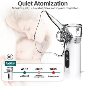 เครื่องพ่นยาแบบพกพา AA Version และแบบชาร์จไฟได้ รุ่น Ultrasonic Mesh Nebulizer พร้อมหน้ากากพ่นยาแบบพกพา W11 W12 พร้อมจอ LCD - Product Image 2