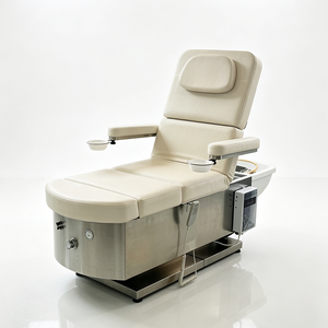 Chaise de shampooing à base de métal argenté multifonction de haute qualité massage de thérapie de la tête lit cosmétique chaise de pédicure spa pour ongles de luxe - Product Image 1