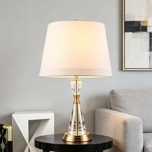 Lámpara de mesa moderna de cristal con LED E27 220V y control de interruptor para decoración de sala de estar - Product Image 1