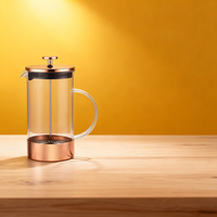 Cafetière à thé et à café pour la maison en gros, verre borosilicate de haute qualité, cafetière à piston française à vendre
