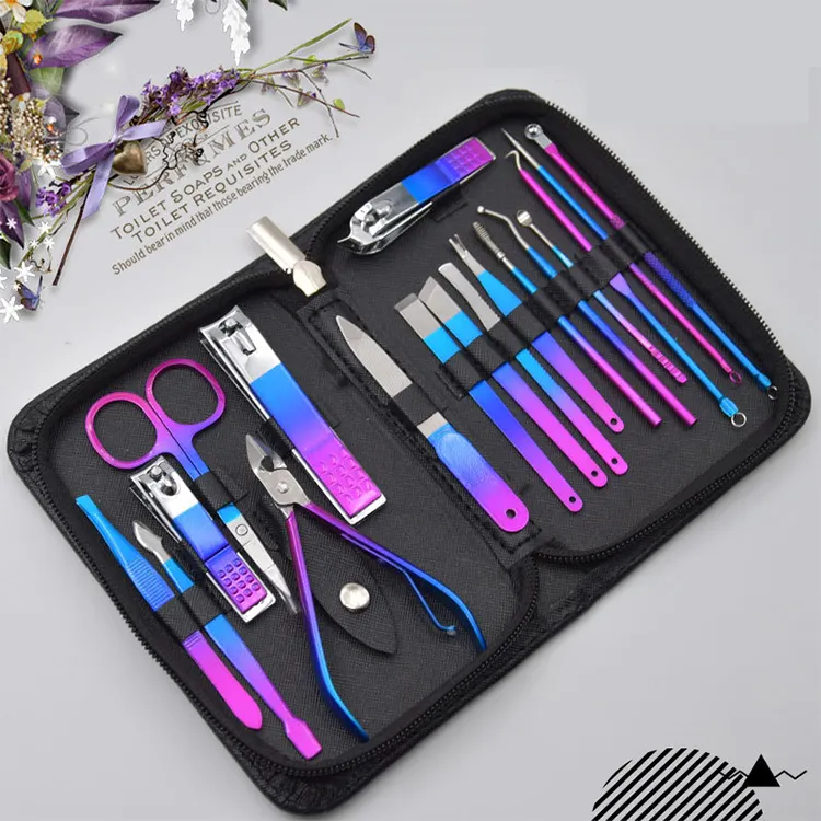 Men Women Nail Clipper Set 18 in 1 Stainless Steel Toe Finger Nail Clipper Personal Care Tools