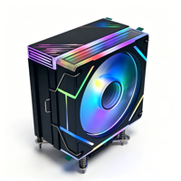 Refroidisseur de processeur ARGB 120 mm à 4 caloducs, refroidisseur silencieux de type tour avec caloducs en cuivre, synchronisation ARGB 5 V, compatible avec Intel LGA1851/1700 et AMD