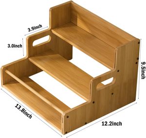Offerta Speciale: Organizzatore per Spezie <span class=keywords><strong>a</strong></span> 3 Ripiani in Bambù, Scaffale da Bancone per Condimenti, Ideale per Spezie, Sciroppi, Caffè, Facile da Montare - Product Image 3