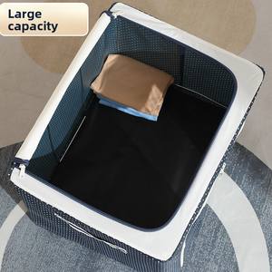 Boîte de rangement pliable en tissu Oxford moderne, organisateur de vêtements en plastique PET avec panier de rangement pour articles divers et jouets - Product Image 2