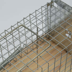 YIHE-Cage en fil métallique galvanisé, piège à souris, réutilisable, avec base en bois, en métal, attrape-rats - Product Image 2