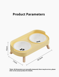 Bols d'alimentation en céramique pour animaux de compagnie Bols doubles protègent les vertèbres cervicales contre les renversements et les éclaboussures - Product Image 6