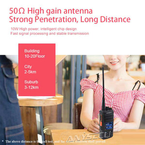 ANYSECU UVF9plus Radio Portatile Dual <span class=keywords><strong>Band</strong></span> 400-520Mhz 136-174Mhz 10W 1W CTCSS DCS 87-108FM Walkie Talkie - Product Image 4