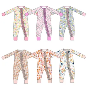 Customized Factory Wholesale Baby's Sleeping Wear Bamboo Cotton Cartoon Cute Print Long Sleeve Pajamas For Kids Children
