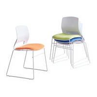 Chaise de bureau empilable sans accoudoirs, sans dossier, pour formation, réunions d'affaires, salles de conférence, style moderne et minimaliste