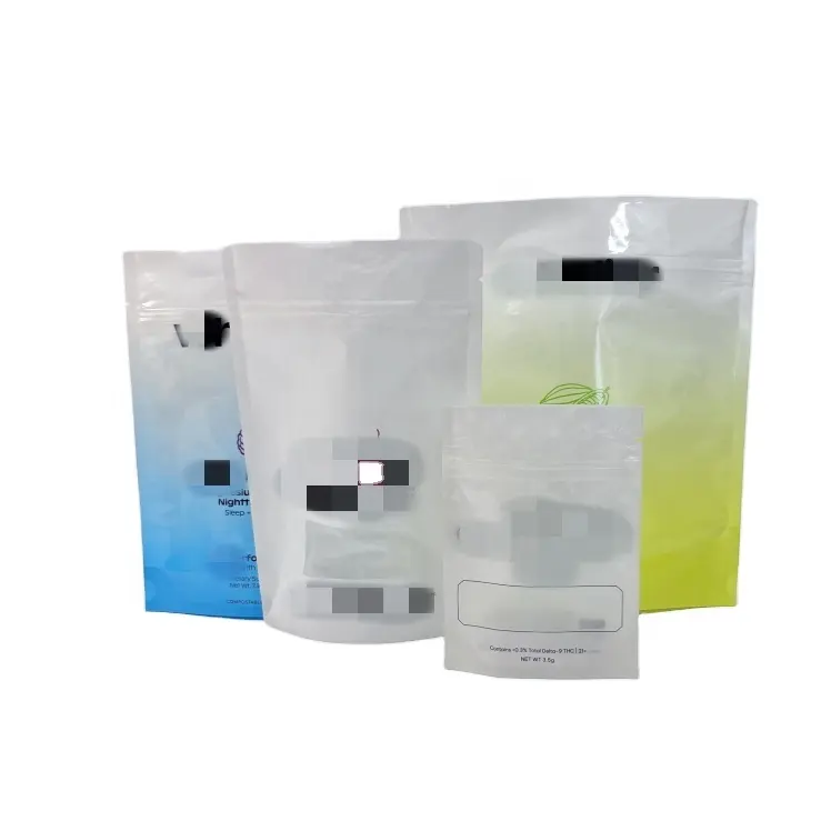 1OZ Custom Printed Pet/ldpe Plastic Packaging Bags Middle Back Sealing Flat Pouch