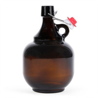 Bouteilles de bière en verre ambre vides de 2 L avec bouchon à bascule pour la fabrication de bière en gros