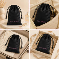 Pochette personnalisée en polyester avec cordon de serrage, sac d'emballage cadeau pour bijoux, impression de logo, pochette de rangement promotionnelle en tissu