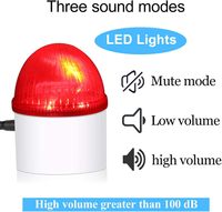 Sirène d'extérieur sans fil pour appel infirmier avec lumière stroboscopique, 3 LED rouges, sirène flash 110 dB et 2 boutons de panique pour bureau, entrepôt, entreprise