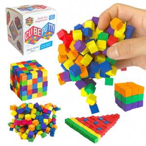 Assorted Color Revolutionary EVA <b>Foam</b> Cubes Starter Set Sticky Non-Sticky Building <b>Blocks</b> Puzzle Toys Easy-to-Stick Cubes for - Product Image 1