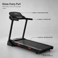 Tapis roulant électrique pliable portable, semi-commercial, réduction du bruit, télécommande, écran LED, vitesse 1-12 km/h